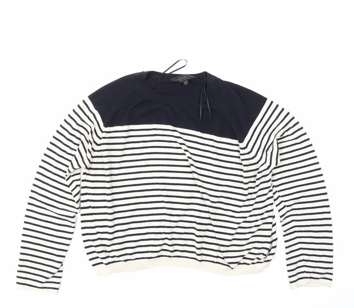 Topshop Womens Blue Striped  Pullover Jumper Size 10