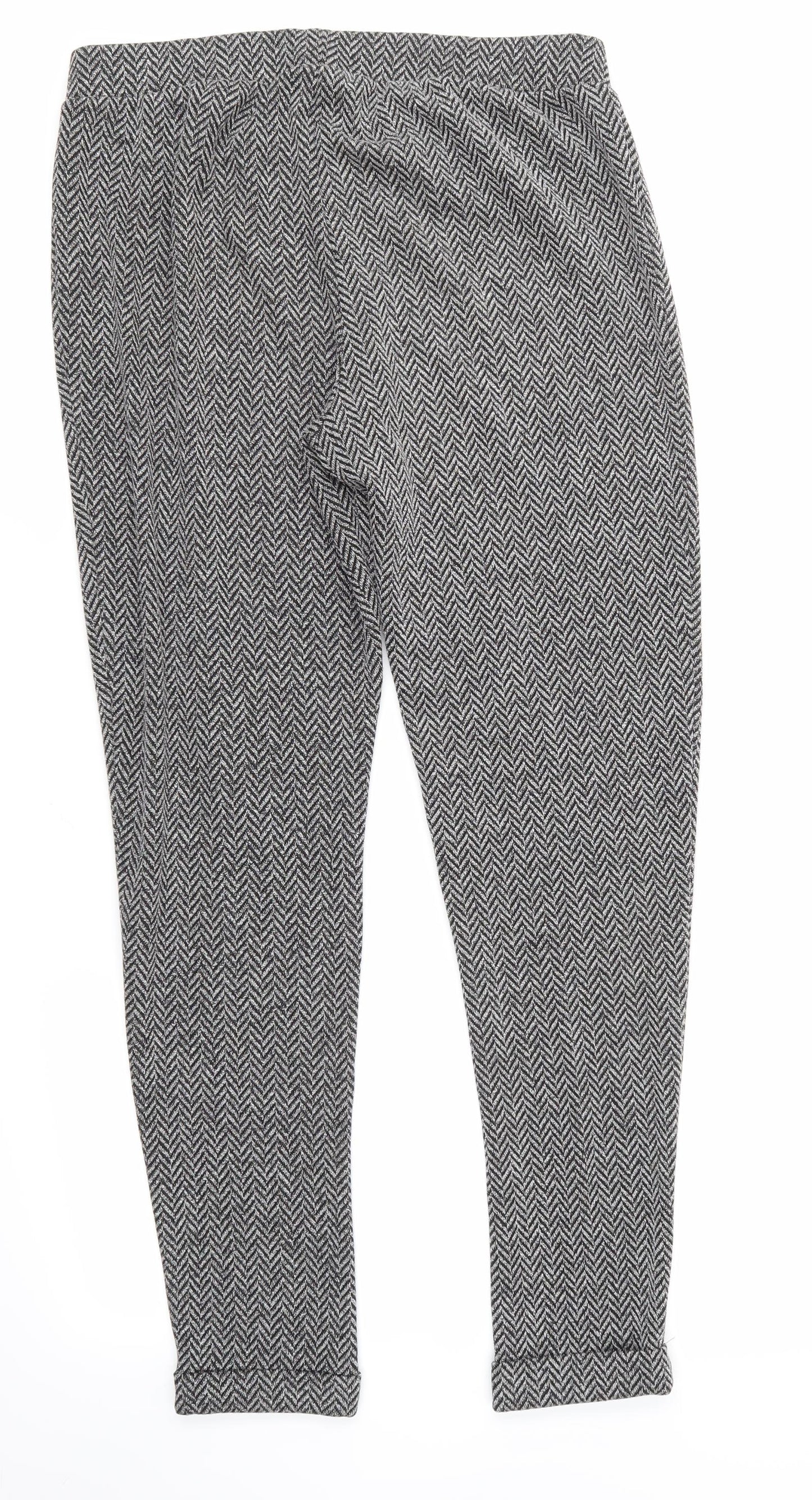 WAREHOSUE Womens Grey Geometric  Trousers  Size 10 L29 in