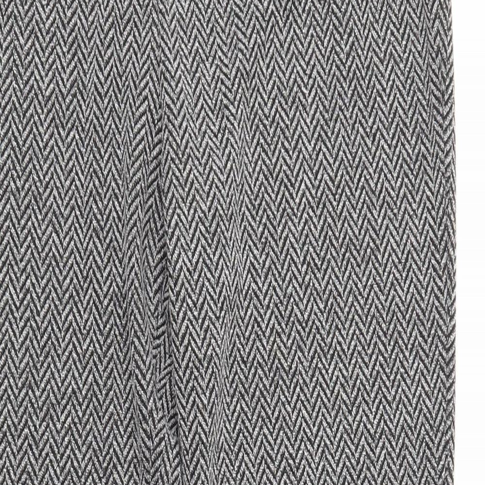 WAREHOSUE Womens Grey Geometric  Trousers  Size 10 L29 in