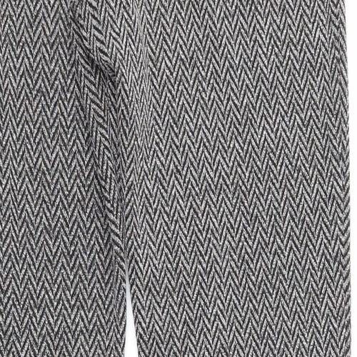 WAREHOSUE Womens Grey Geometric  Trousers  Size 10 L29 in