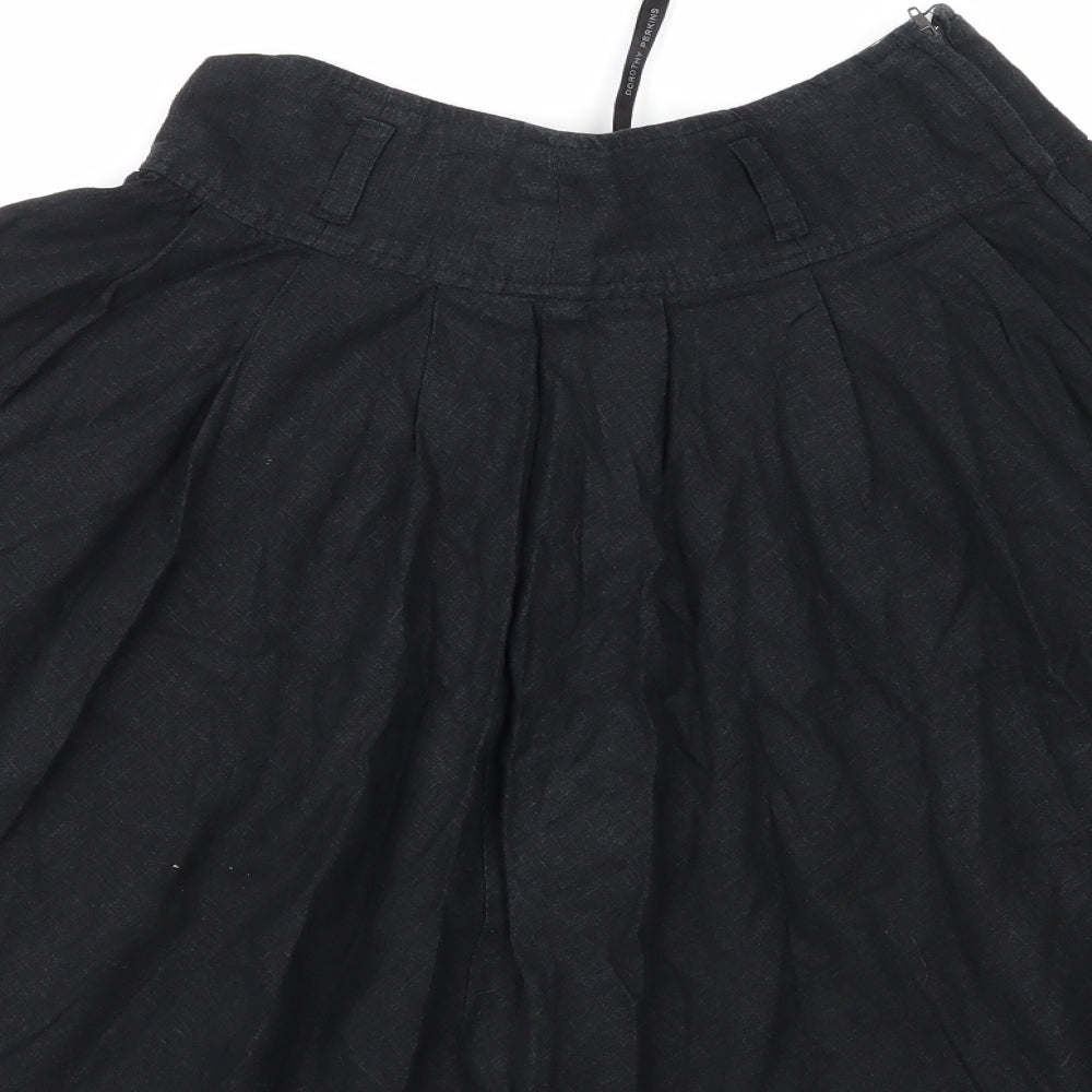 Dorothy Perkins Womens Black   Pleated Skirt Size 8