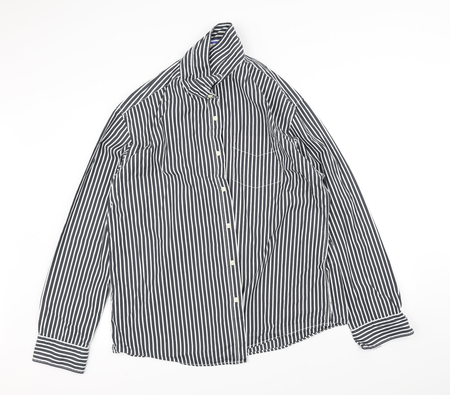 Marks and Spencer Mens Blue Striped   Dress Shirt Size XL