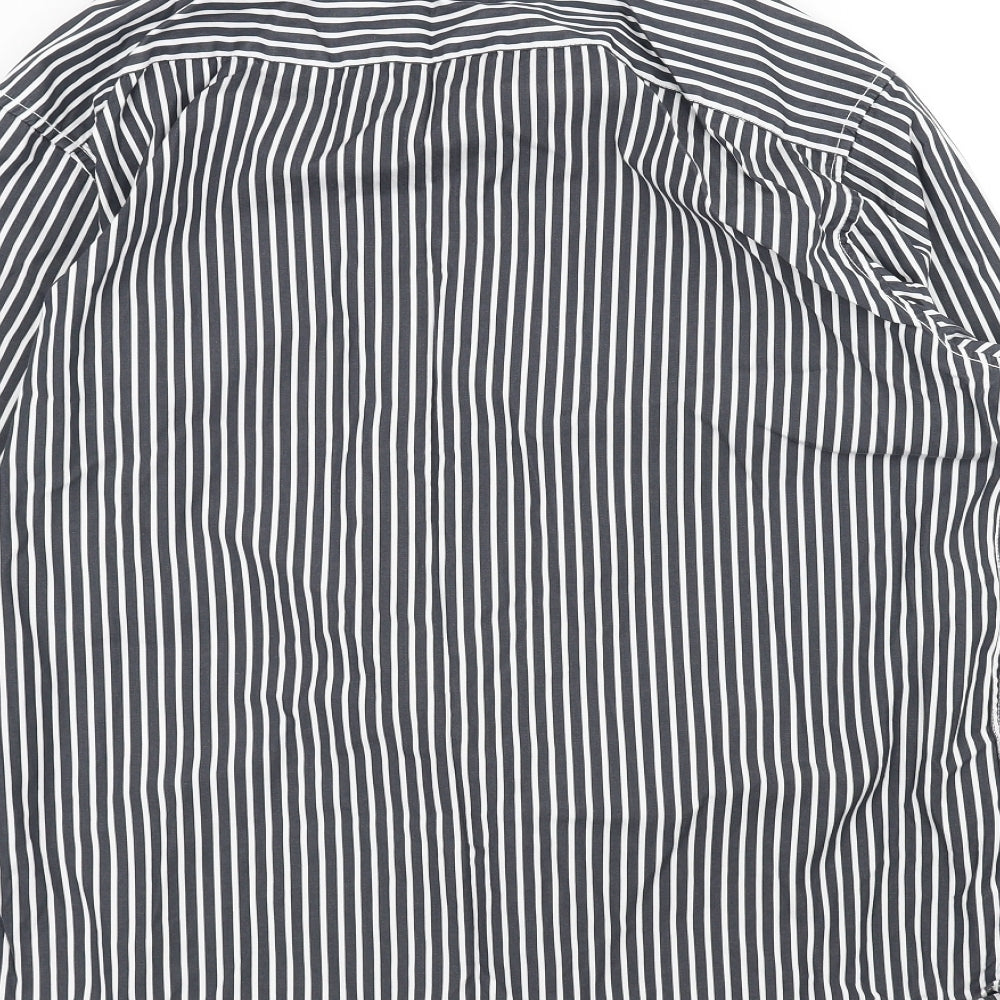 Marks and Spencer Mens Blue Striped   Dress Shirt Size XL
