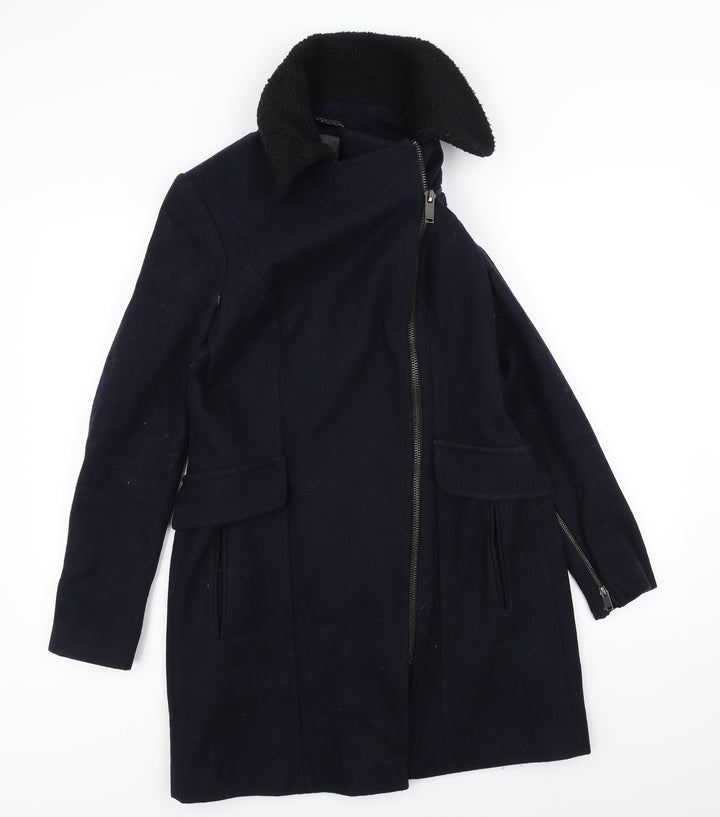NEXT Womens Blue Overcoat Coat Size 10