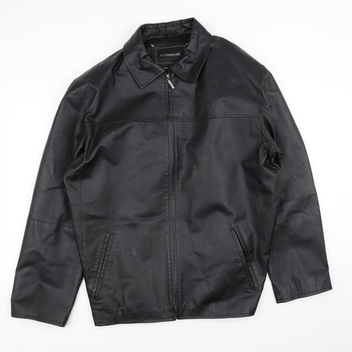 C.Comberti Mens Black   Overcoat Coat Size 2XL