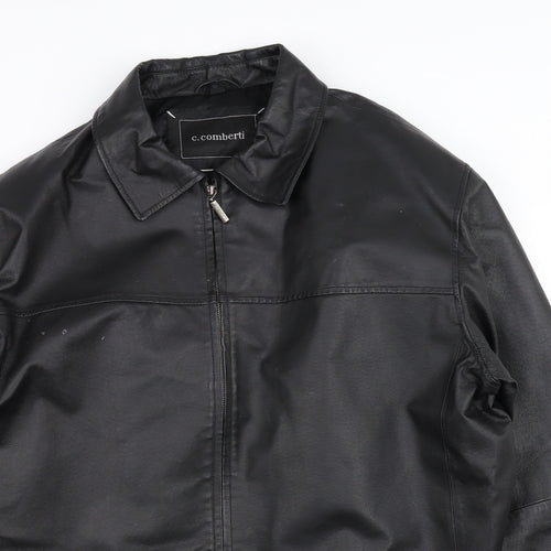 C.Comberti Mens Black   Overcoat Coat Size 2XL