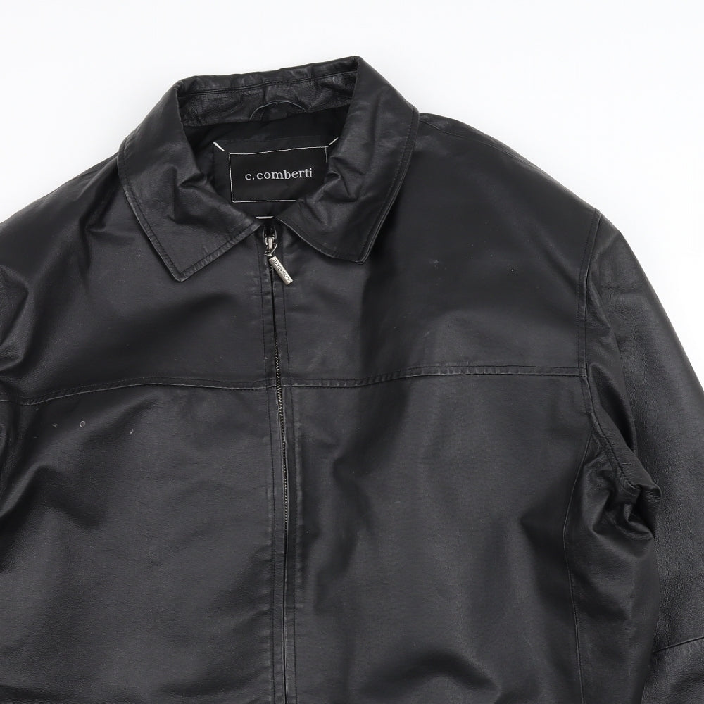 C.Comberti Mens Black   Overcoat Coat Size 2XL