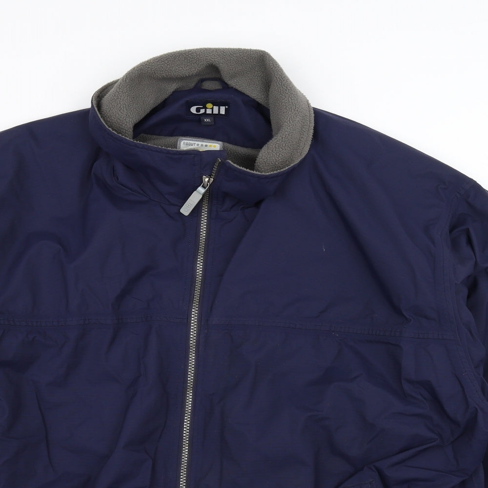 GILL Mens Blue   Overcoat Coat Size 2XL