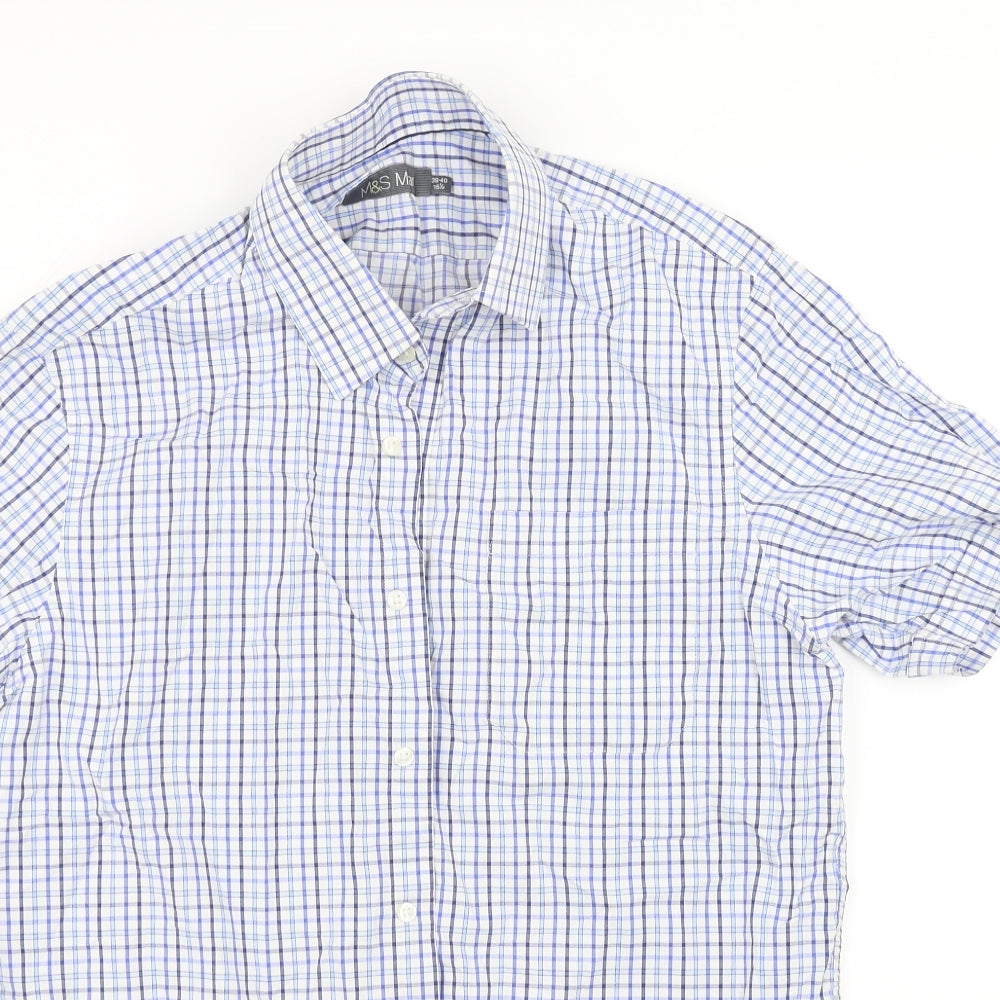 Marks and Spencer Mens Blue    Dress Shirt Size 15.5