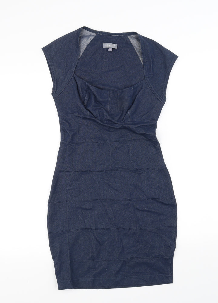 Sasperilla Womens Blue   Pencil Dress  Size 8