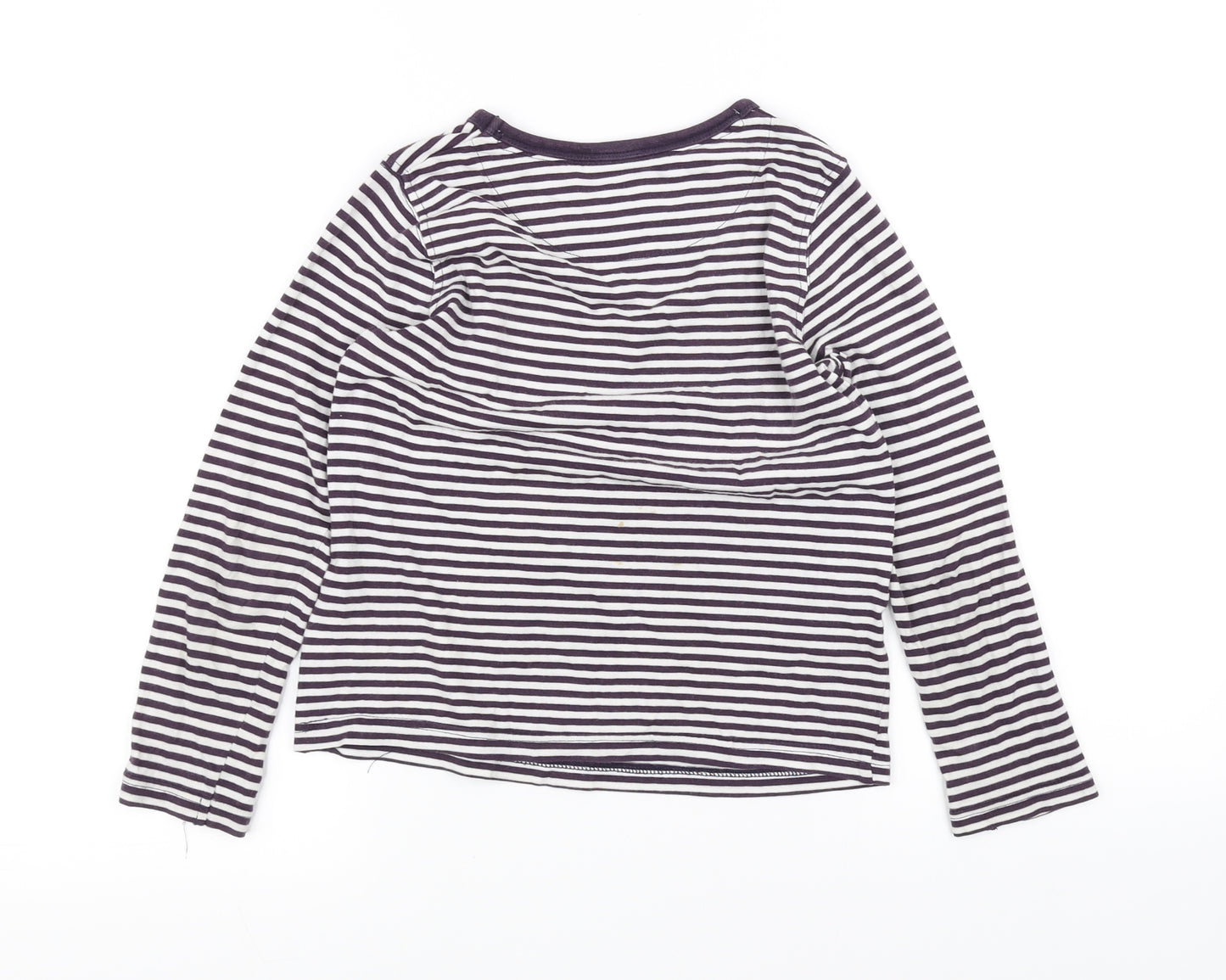 John Lewis Boys White Striped  Basic T-Shirt Size 7 Years