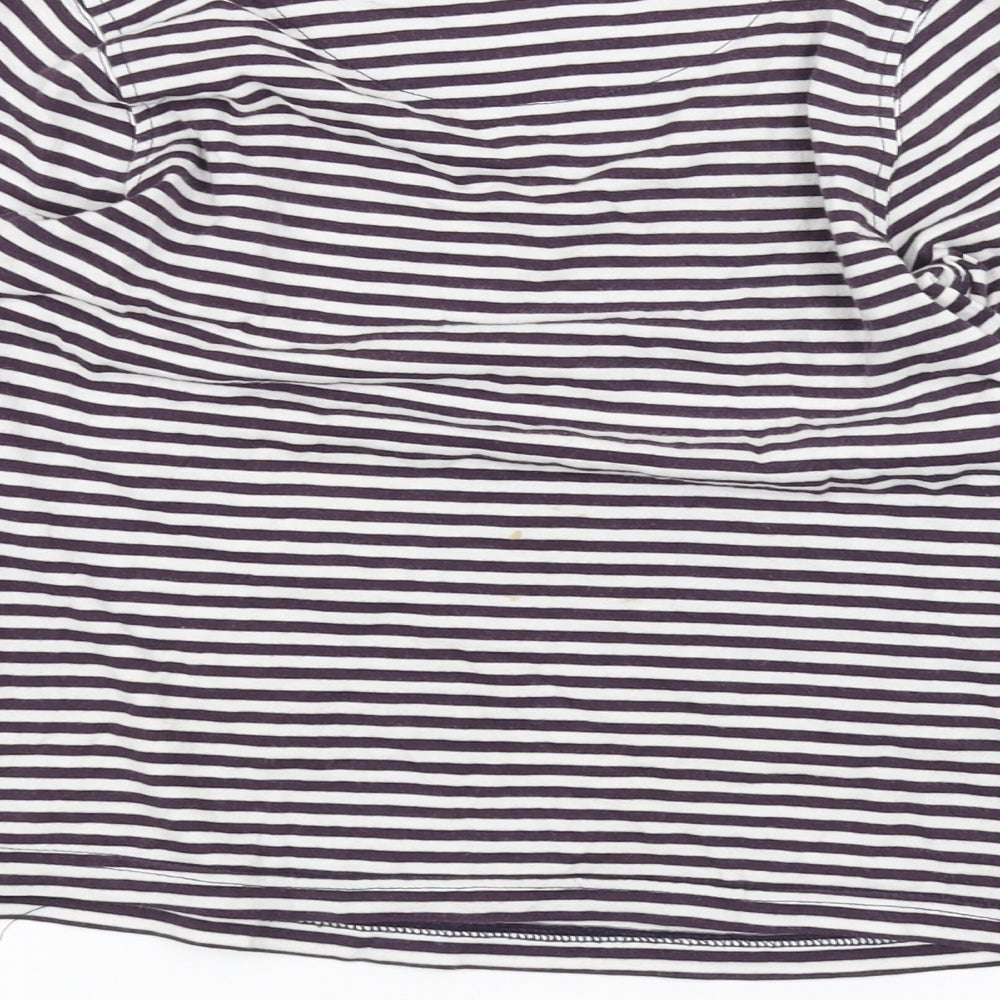John Lewis Boys White Striped  Basic T-Shirt Size 7 Years