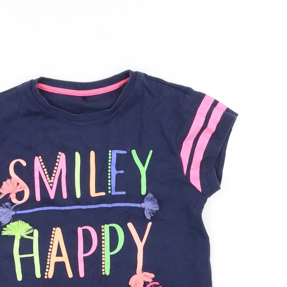 George Girls Blue   Basic T-Shirt Size 9-10 Years