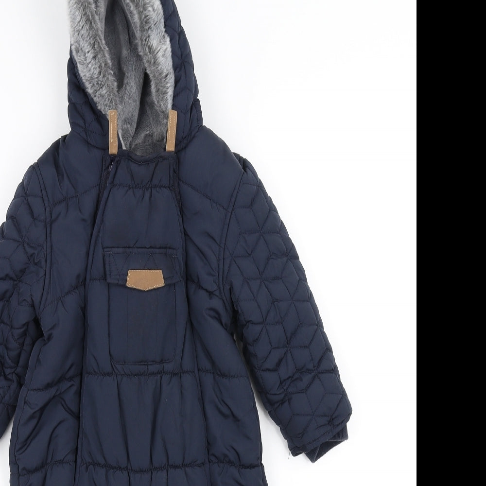Mothercare Baby Blue   Parka Coat Size 18-24 Months