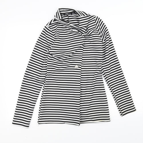 Lustre Womens Black Striped  Jacket  Size 8