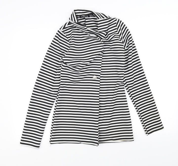 Lustre Womens Black Striped Jacket Size 8
