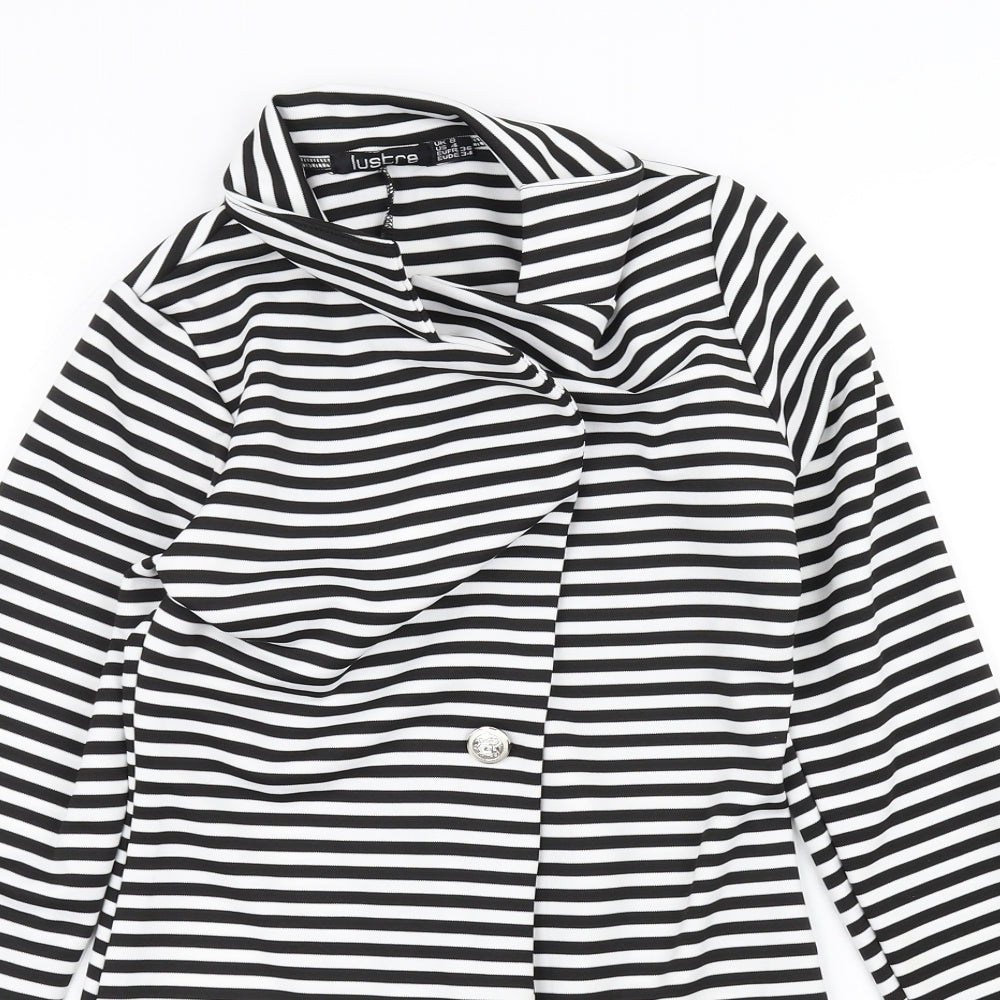 Lustre Womens Black Striped  Jacket  Size 8