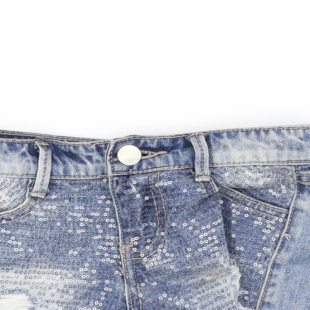 fun & fun Girls Blue   Cut-Off Shorts Size 5 Years