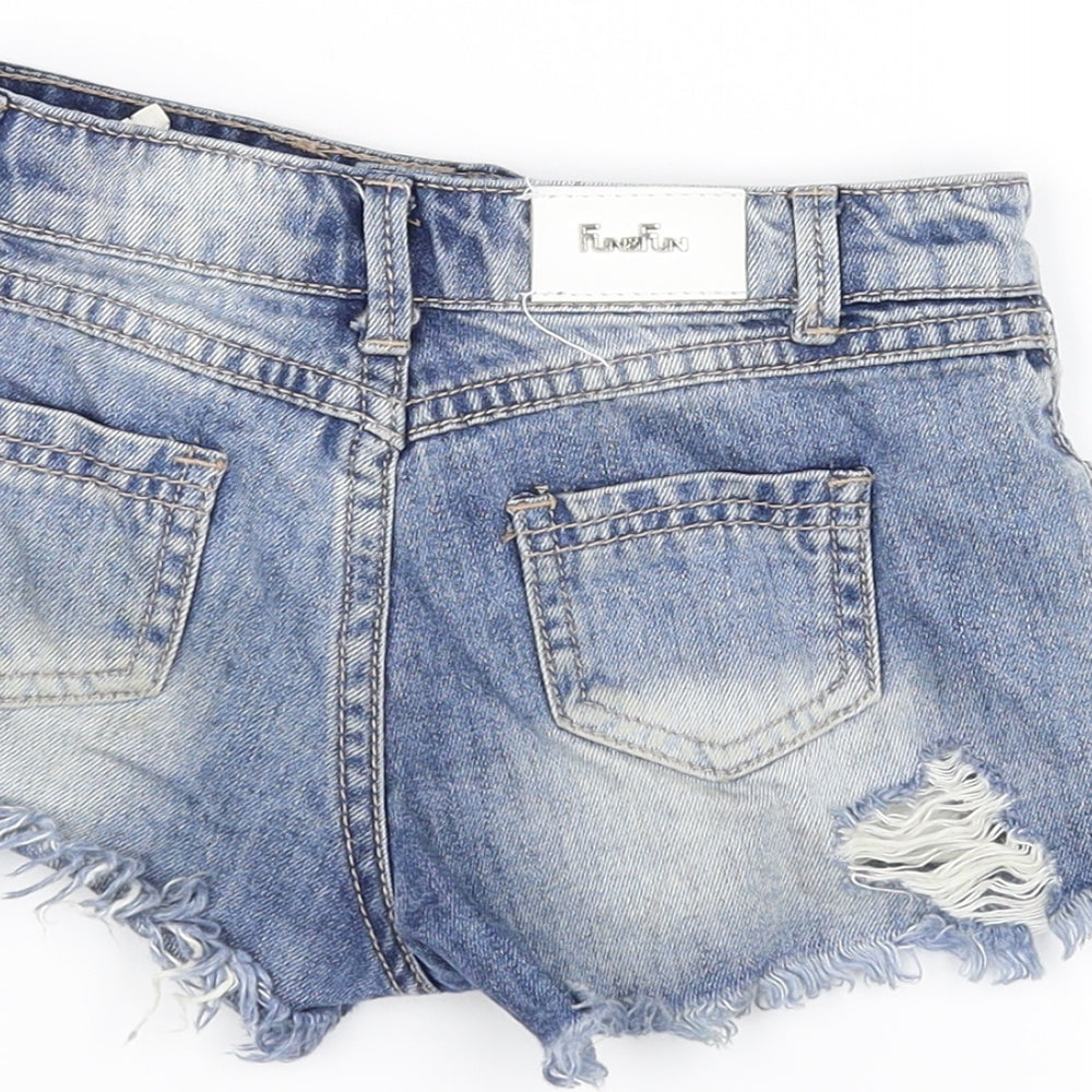 fun & fun Girls Blue   Cut-Off Shorts Size 5 Years