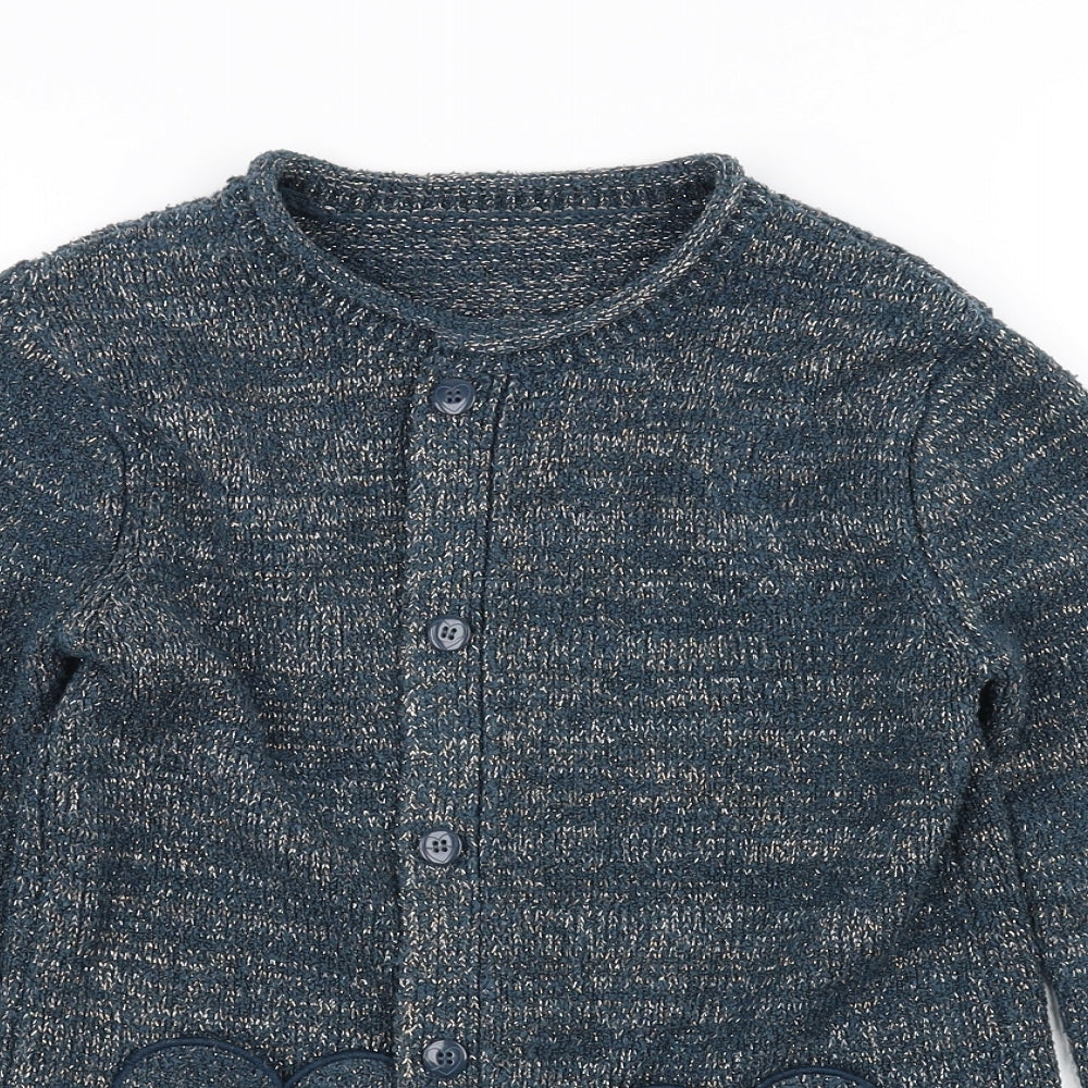 Nutmeg Girls Green   Cardigan Jumper Size 9-10 Years