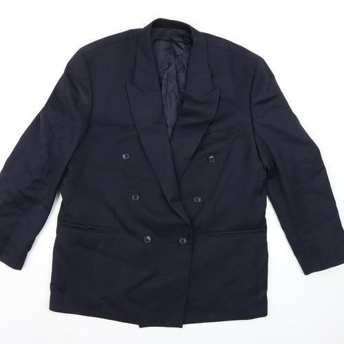 Horne Brothers Mens Blue  Rayon Jacket Suit Jacket Size 44