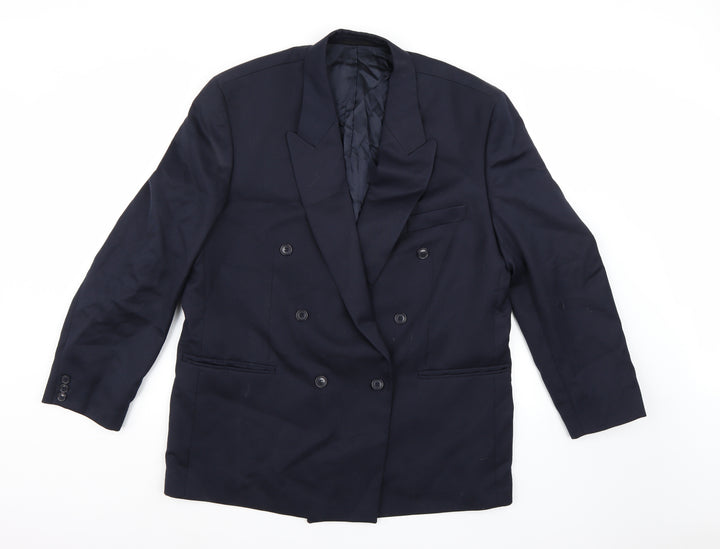 Horne Brothers Mens Blue  Rayon Jacket Suit Jacket Size 44