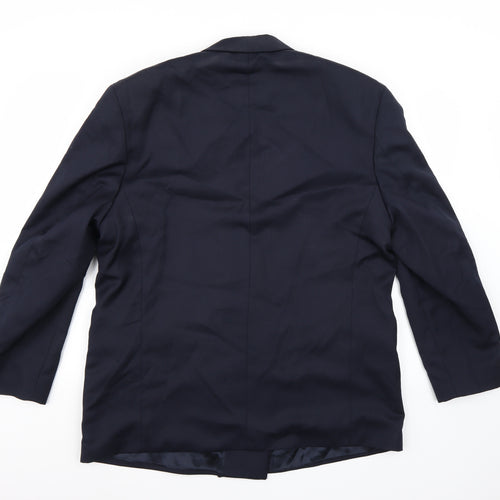 Horne Brothers Mens Blue  Rayon Jacket Suit Jacket Size 44