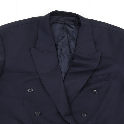 Horne Brothers Mens Blue  Rayon Jacket Suit Jacket Size 44