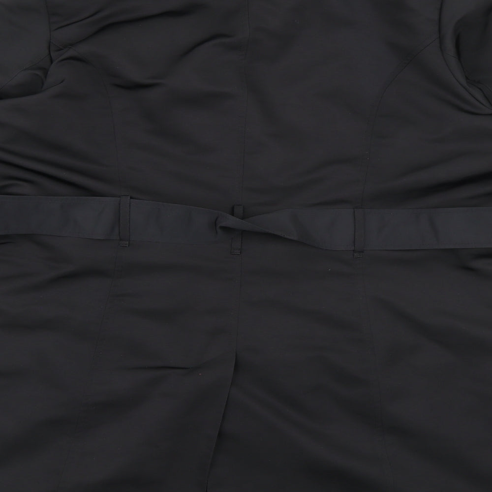 Marks and Spencer Womens Black  Rayon Pea Coat Coat Size 20