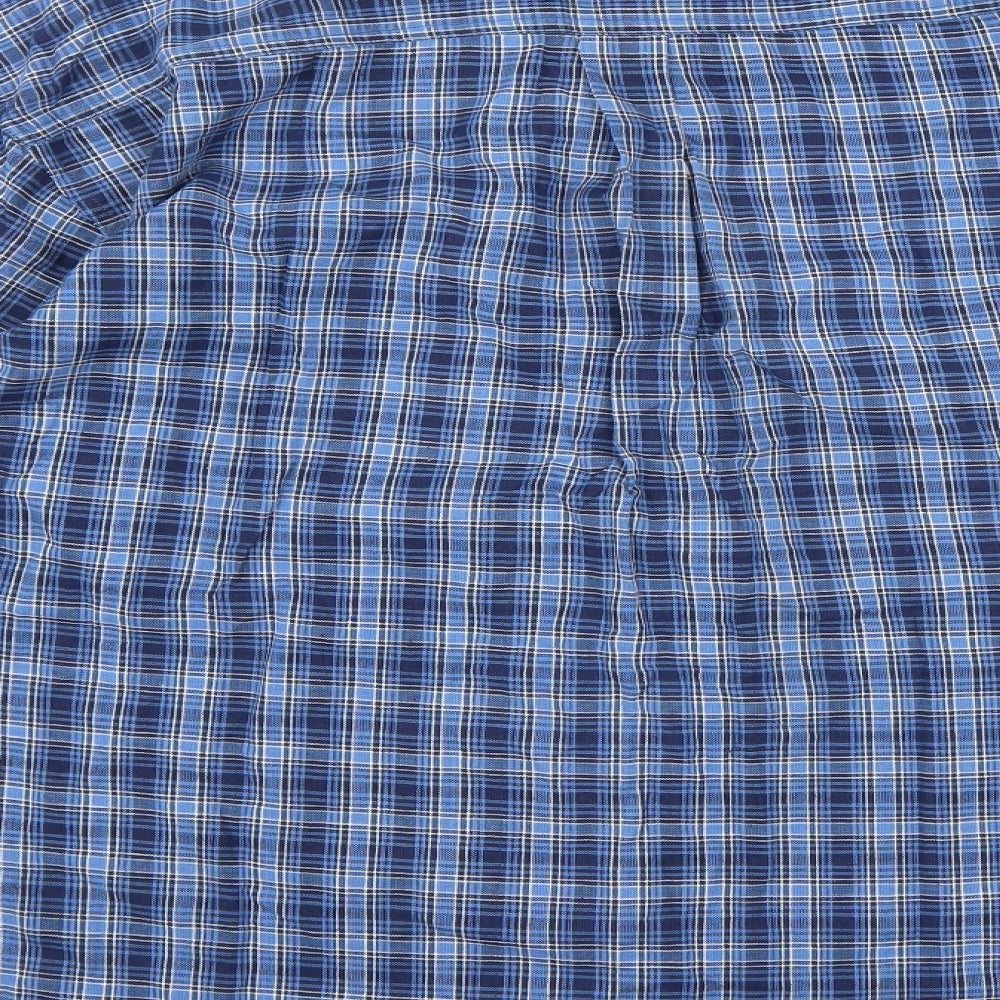 AN:X Mens Blue Check   Button-Up Size XL
