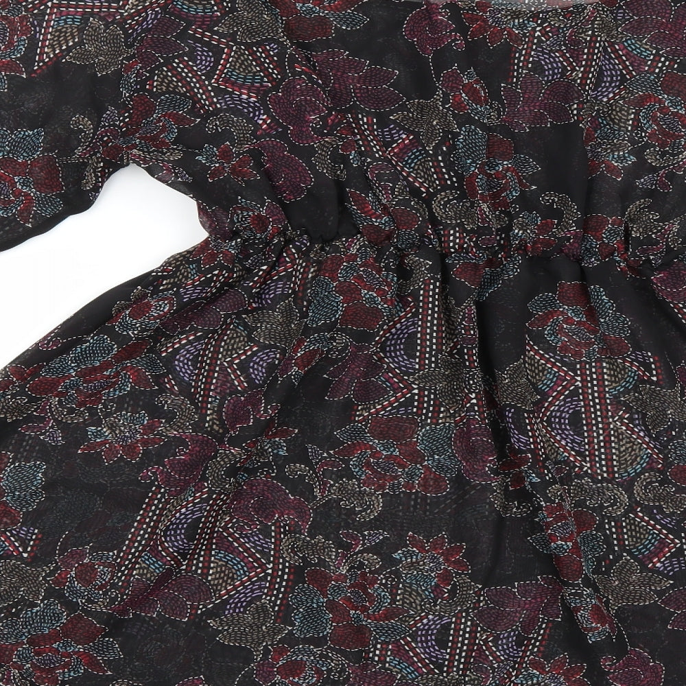 NEXT Womens Black Floral Chiffon Basic Blouse Size 20