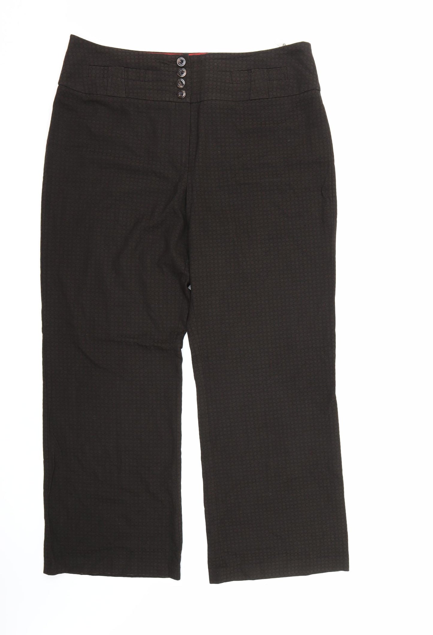 NEXT Womens Brown Geometric Rayon Dress Pants Trousers Size 18 L30 in