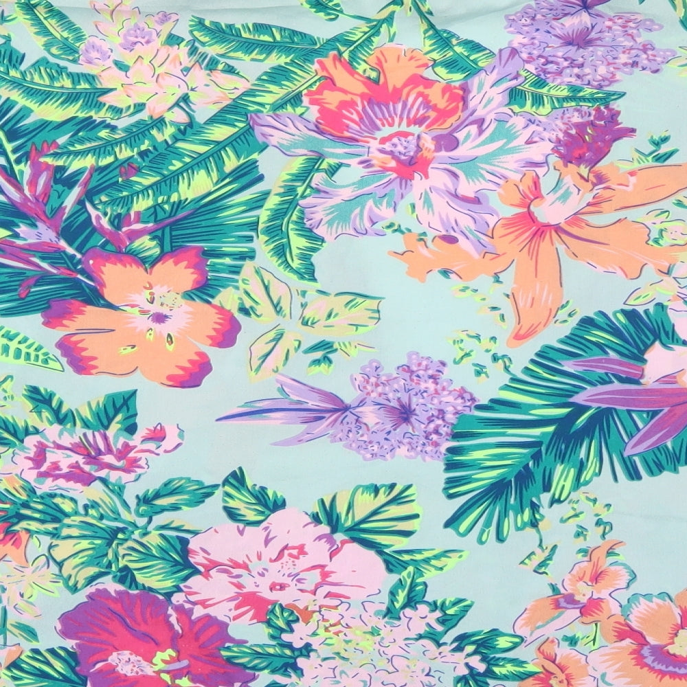 New Look Womens Blue Floral  Kimono Blouse Size 12