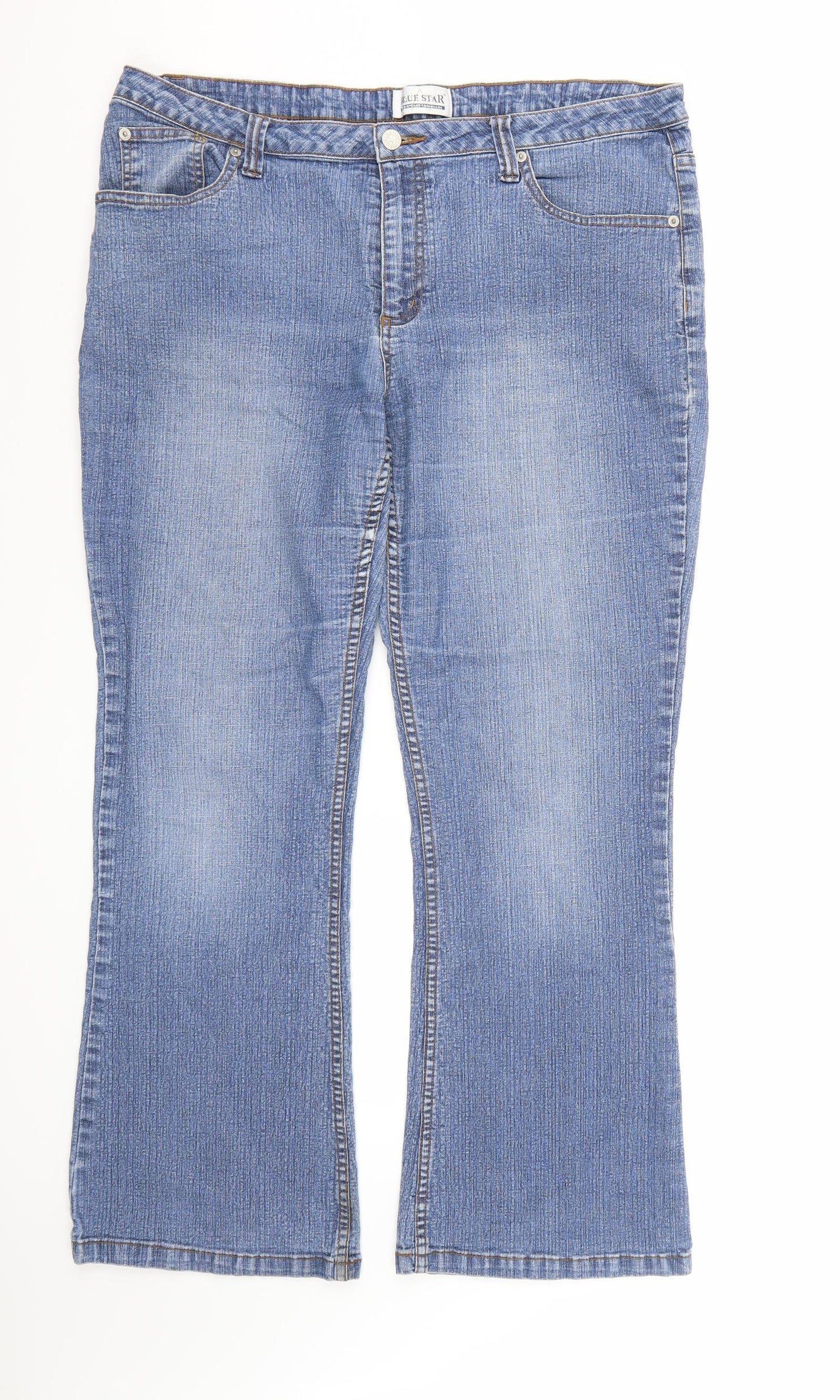 Blue Star Womens Blue  Denim Bootcut Jeans Size 18 L30 in