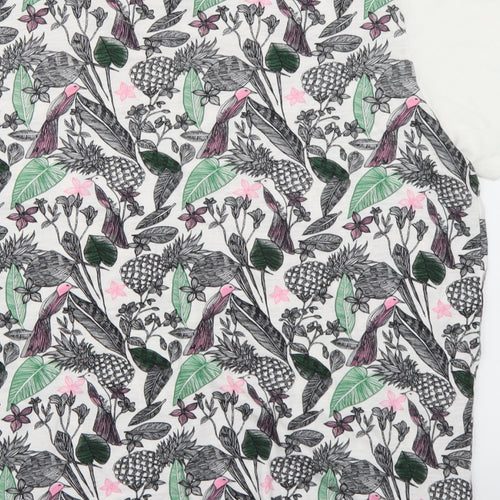 Per Una Womens White Floral  Basic T-Shirt Size 16