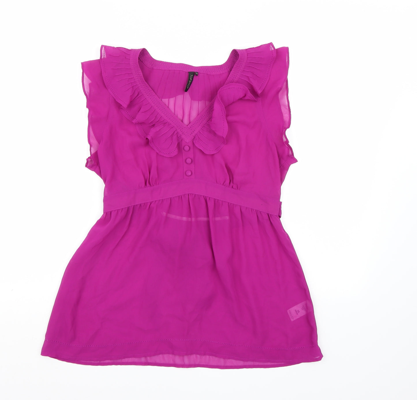 Topshop Womens Purple  Chiffon Basic Blouse Size 10