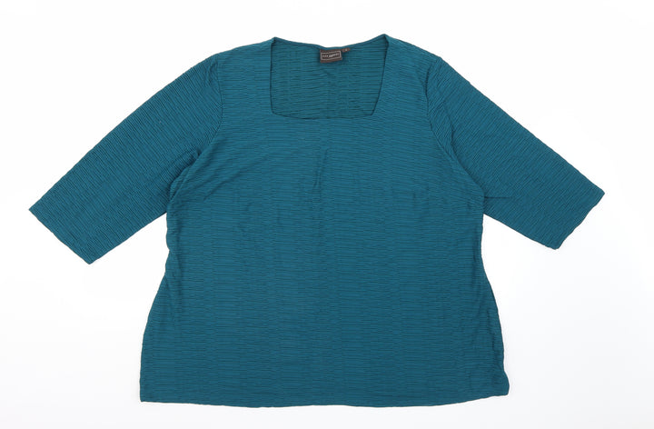 Ann Harvey Womens Blue Basic Blouse Size L