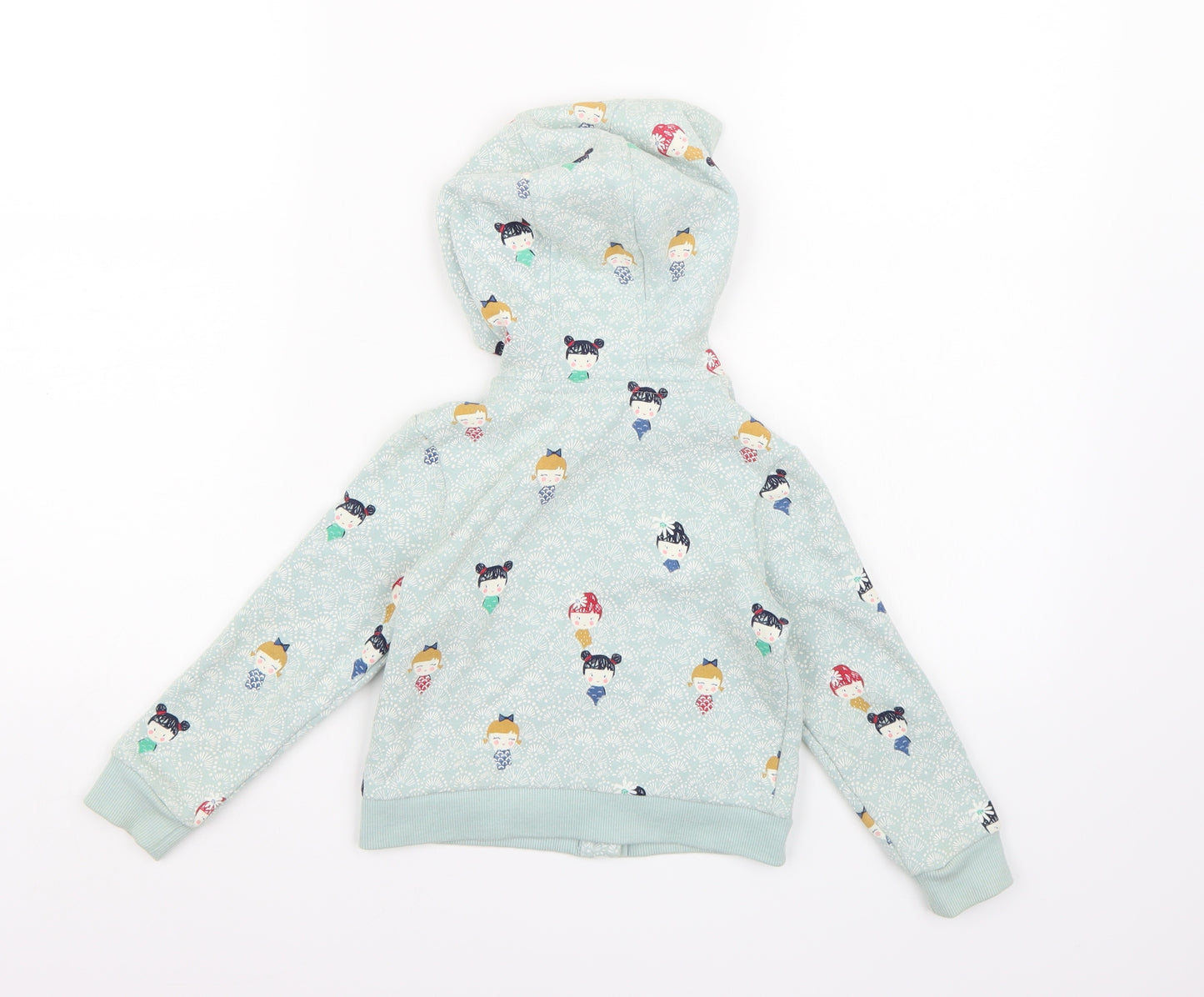 Marks and Spencer Girls Blue  Jersey Full Zip Hoodie Size 4-5 Years