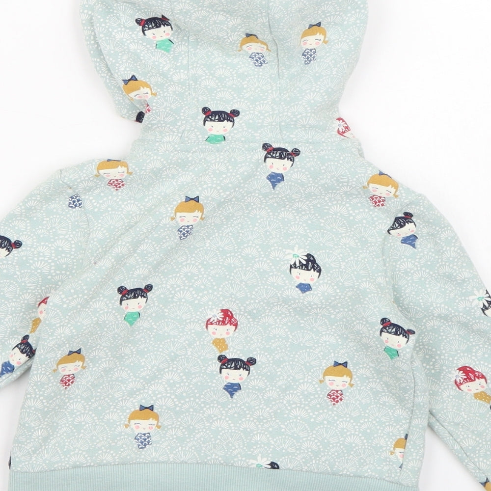 Marks and Spencer Girls Blue  Jersey Full Zip Hoodie Size 4-5 Years