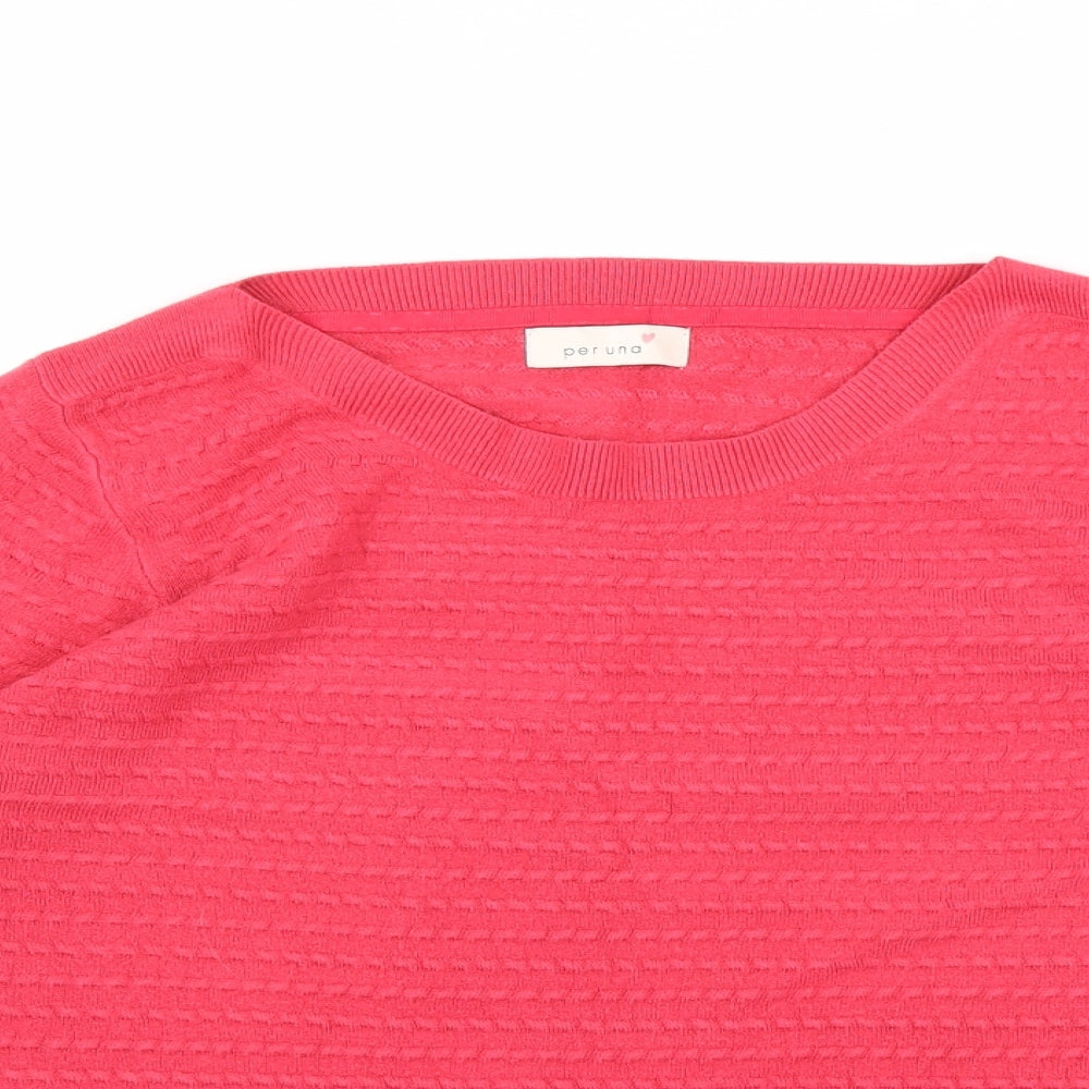 Per Una Womens Pink  Knit Pullover Jumper Size 16