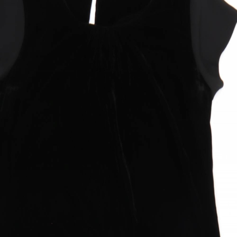 Autograph Womens Black  Velour T-Shirt Dress  Size 16