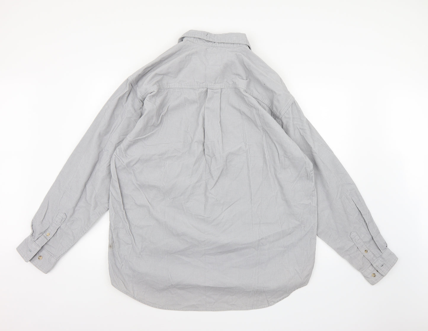 Cotton Traders Mens Grey  Corduroy  Button-Up Size XL