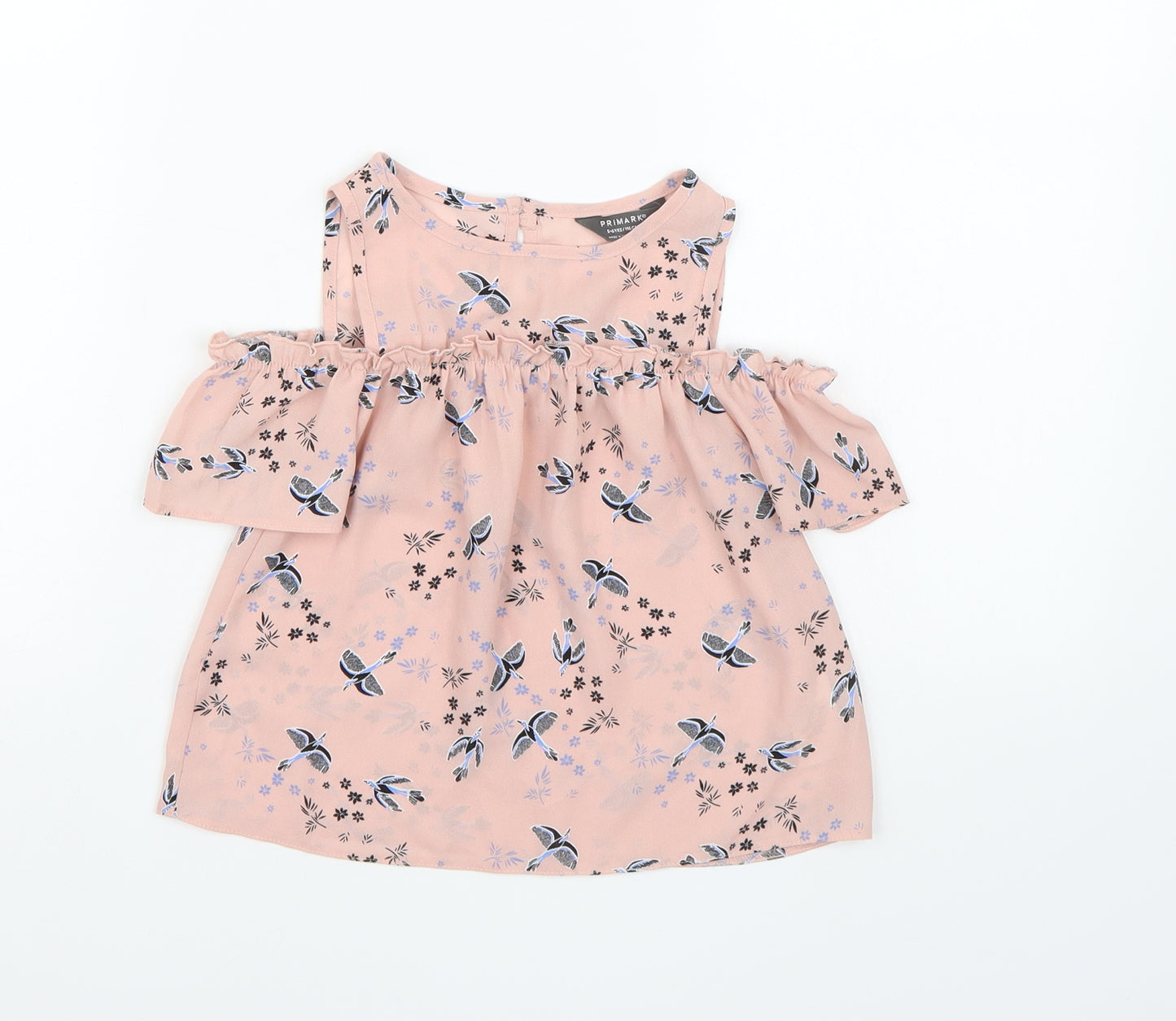 Primark Girls Pink Floral Chiffon Basic Blouse Size 5-6 Years