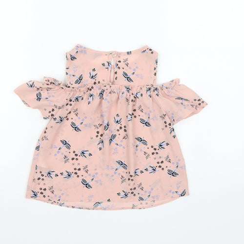 Primark Girls Pink Floral Chiffon Basic Blouse Size 5-6 Years