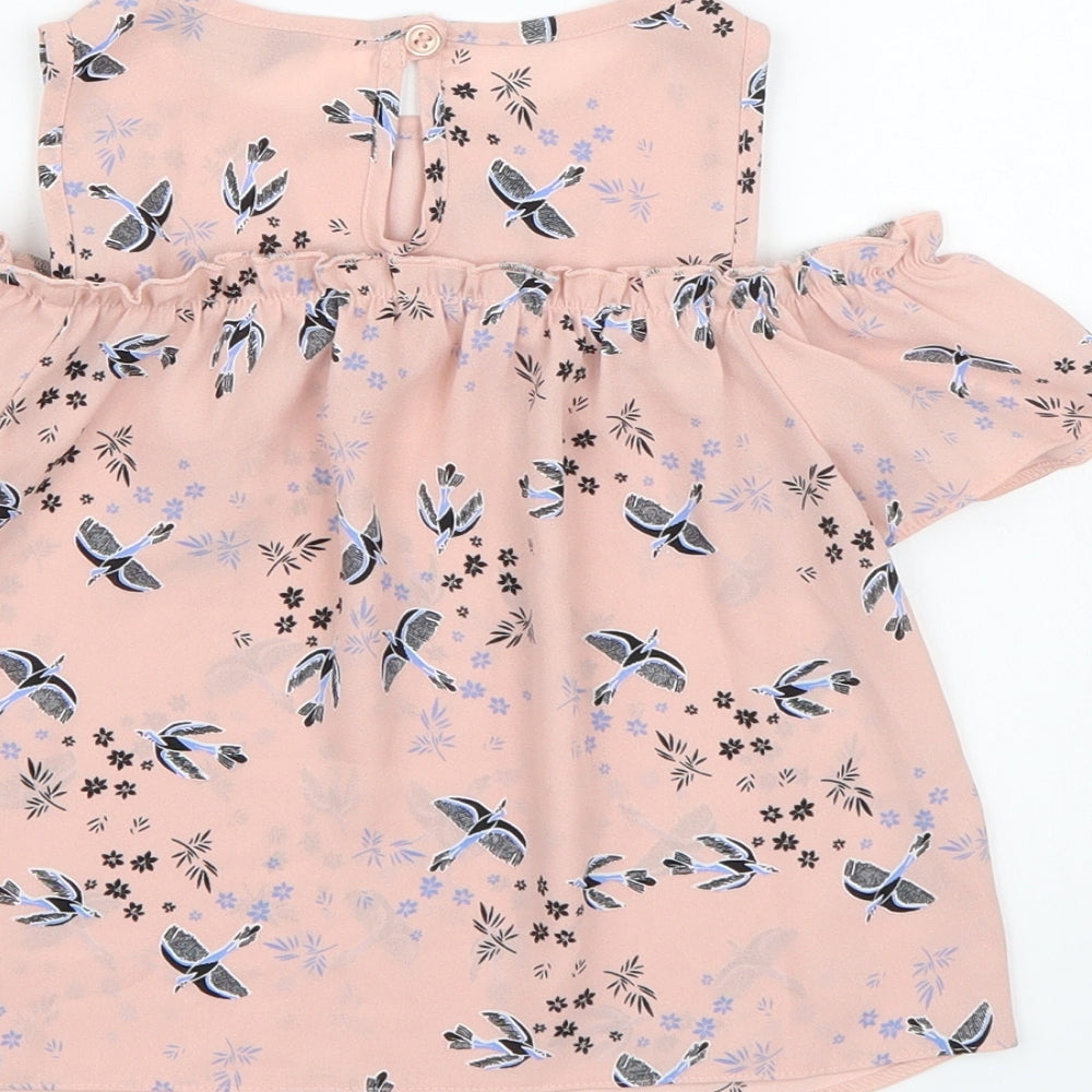 Primark Girls Pink Floral Chiffon Basic Blouse Size 5-6 Years