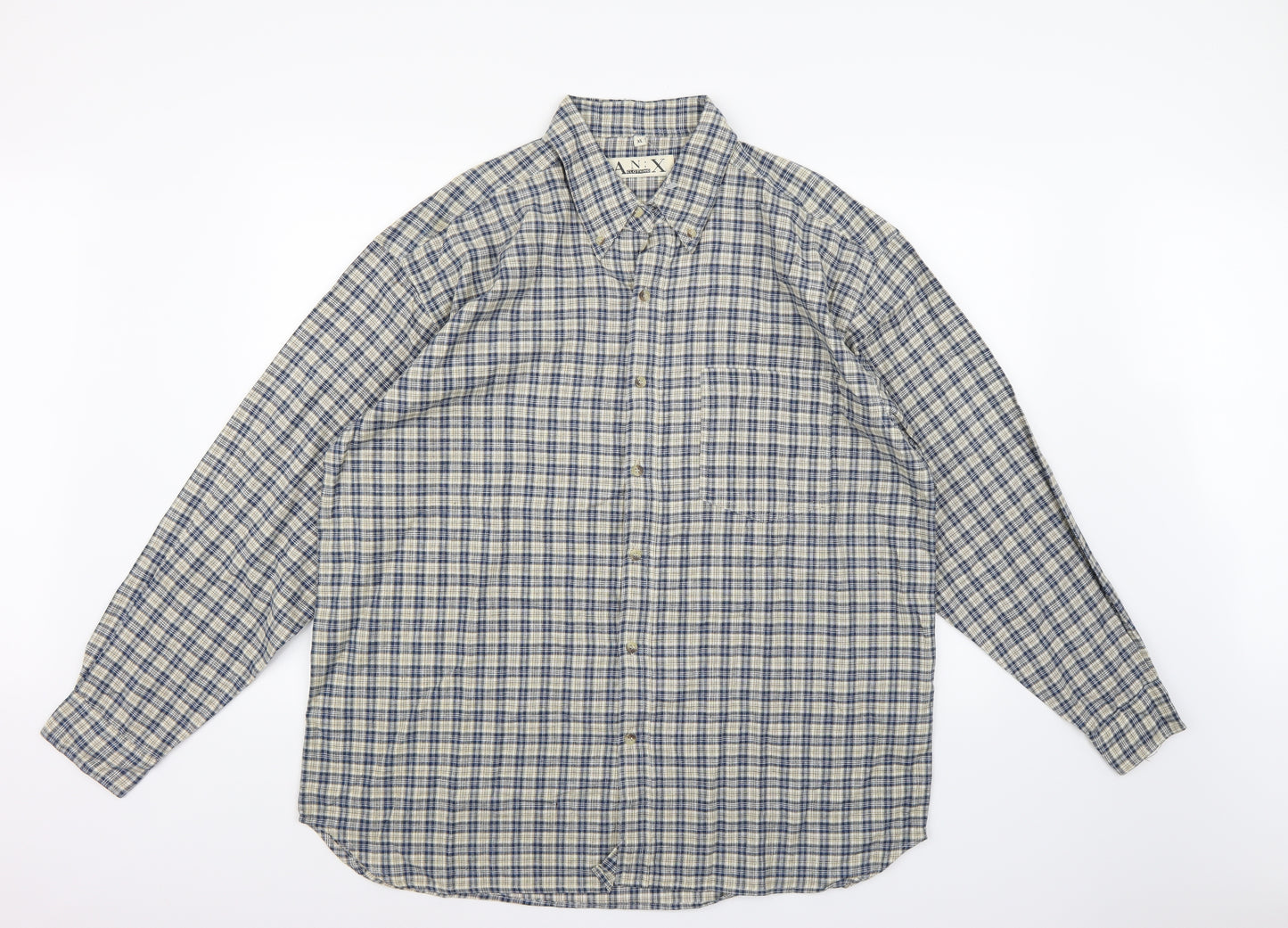 AN:X Mens Multicoloured Check   Button-Up Size XL