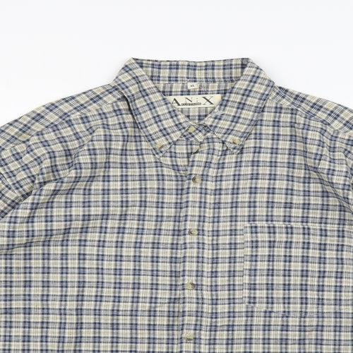 AN:X Mens Multicoloured Check   Button-Up Size XL