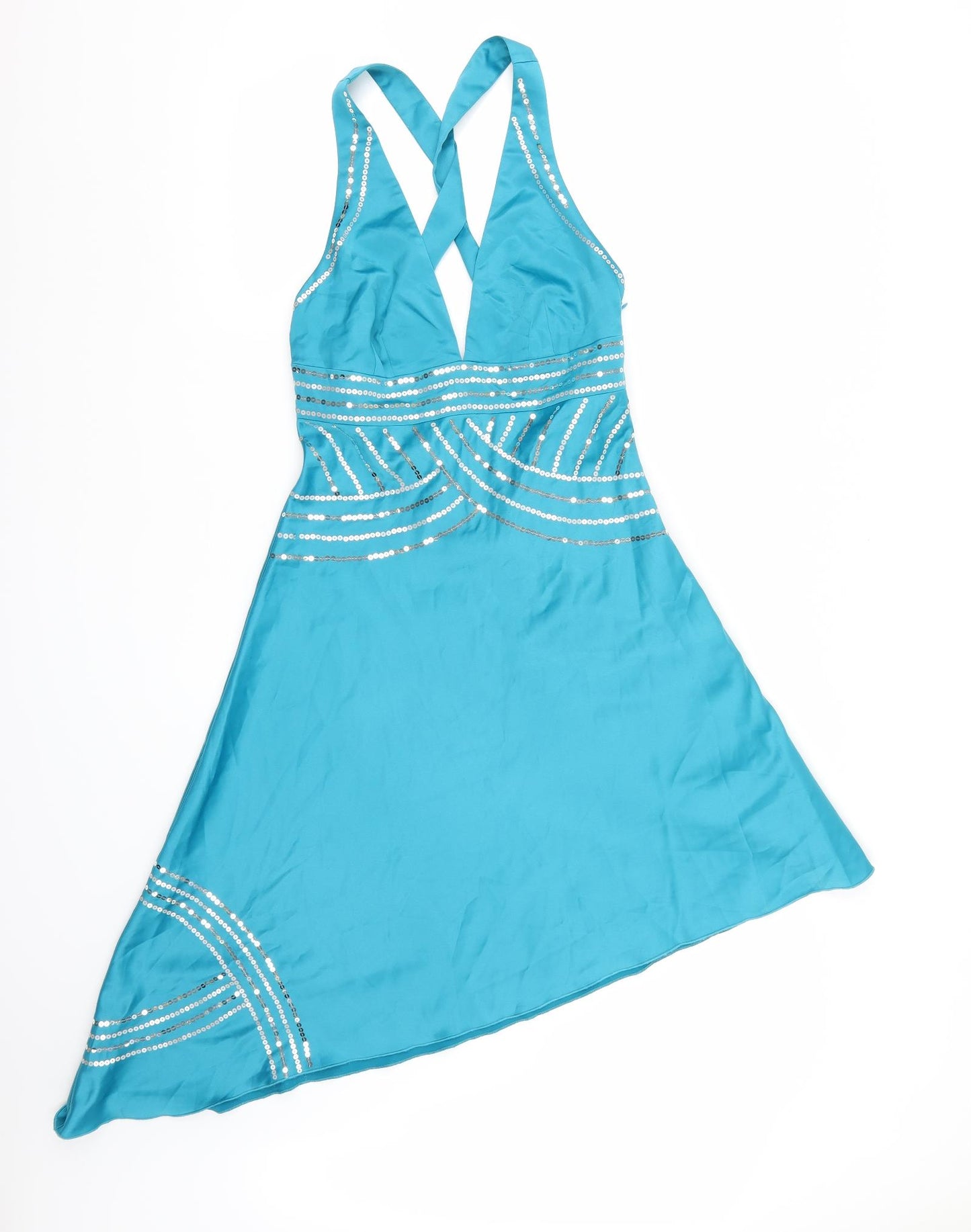 BAY Womens Blue  Satin Trapeze & Swing  Size 12