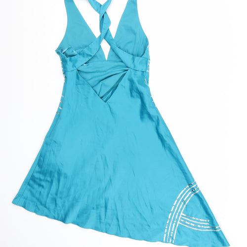 BAY Womens Blue  Satin Trapeze & Swing  Size 12