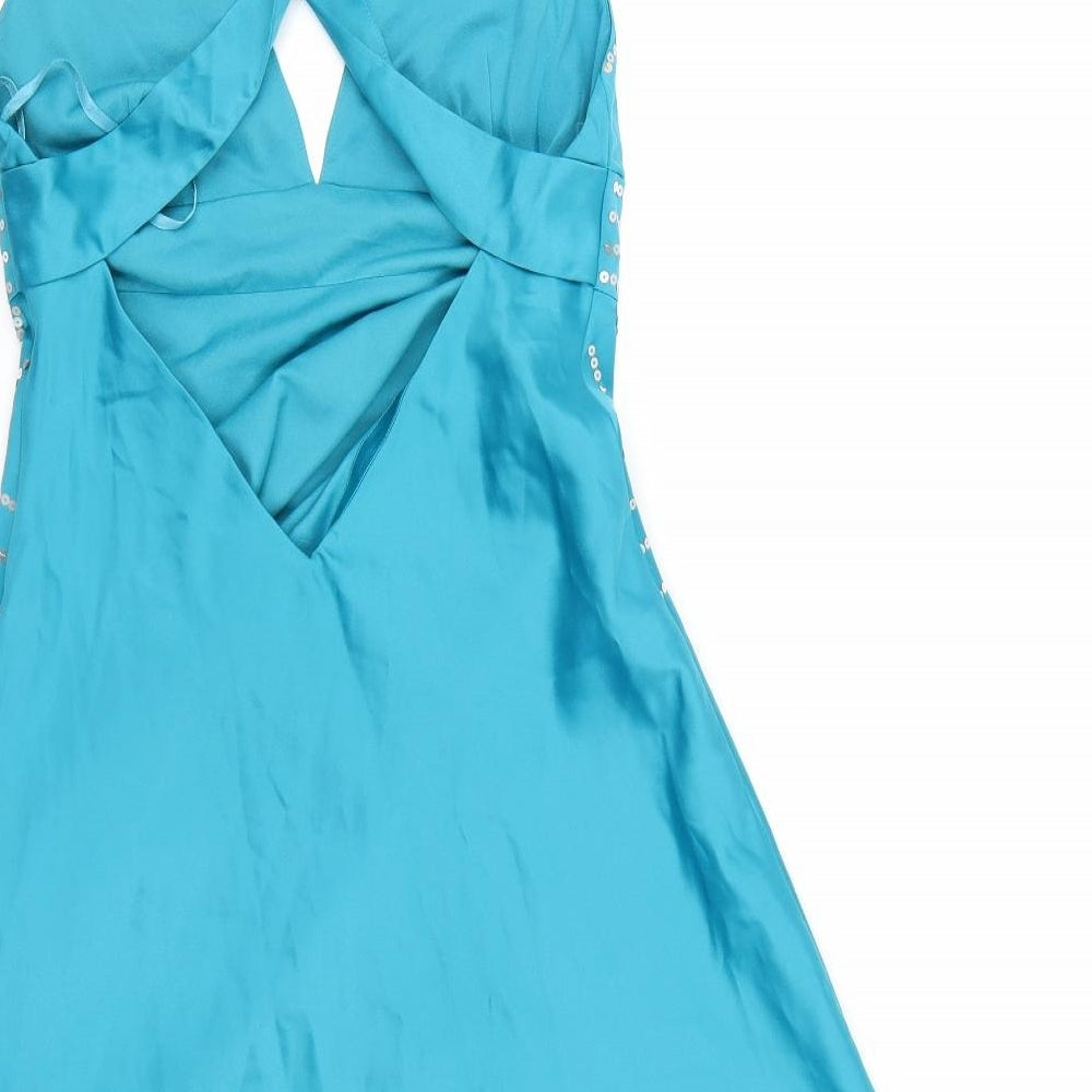 BAY Womens Blue  Satin Trapeze & Swing  Size 12